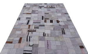 Hemp Over Dyed Kilim Patchwork Unique Rug 5'7'' x 7'8'' ft 170 x 233 cm