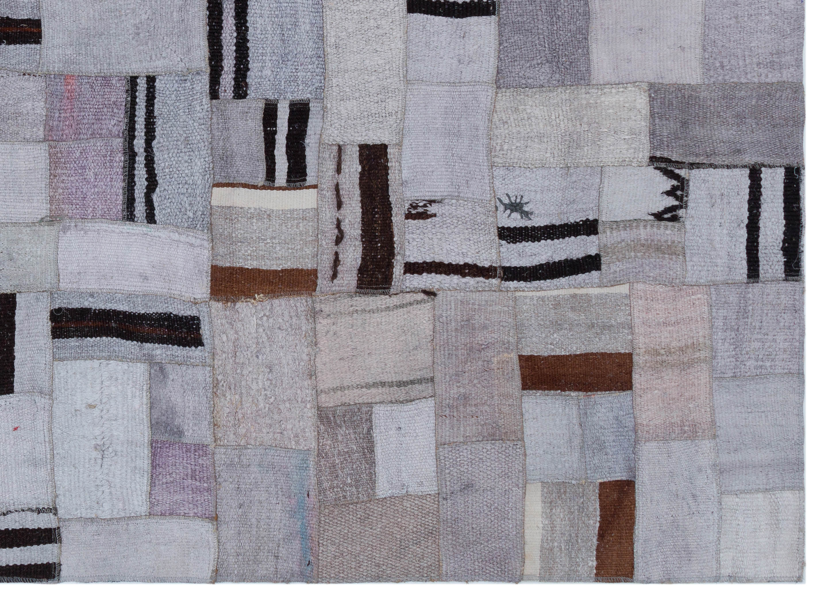 Hemp Over Dyed Kilim Patchwork Unique Rug 5'7'' x 7'8'' ft 170 x 233 cm