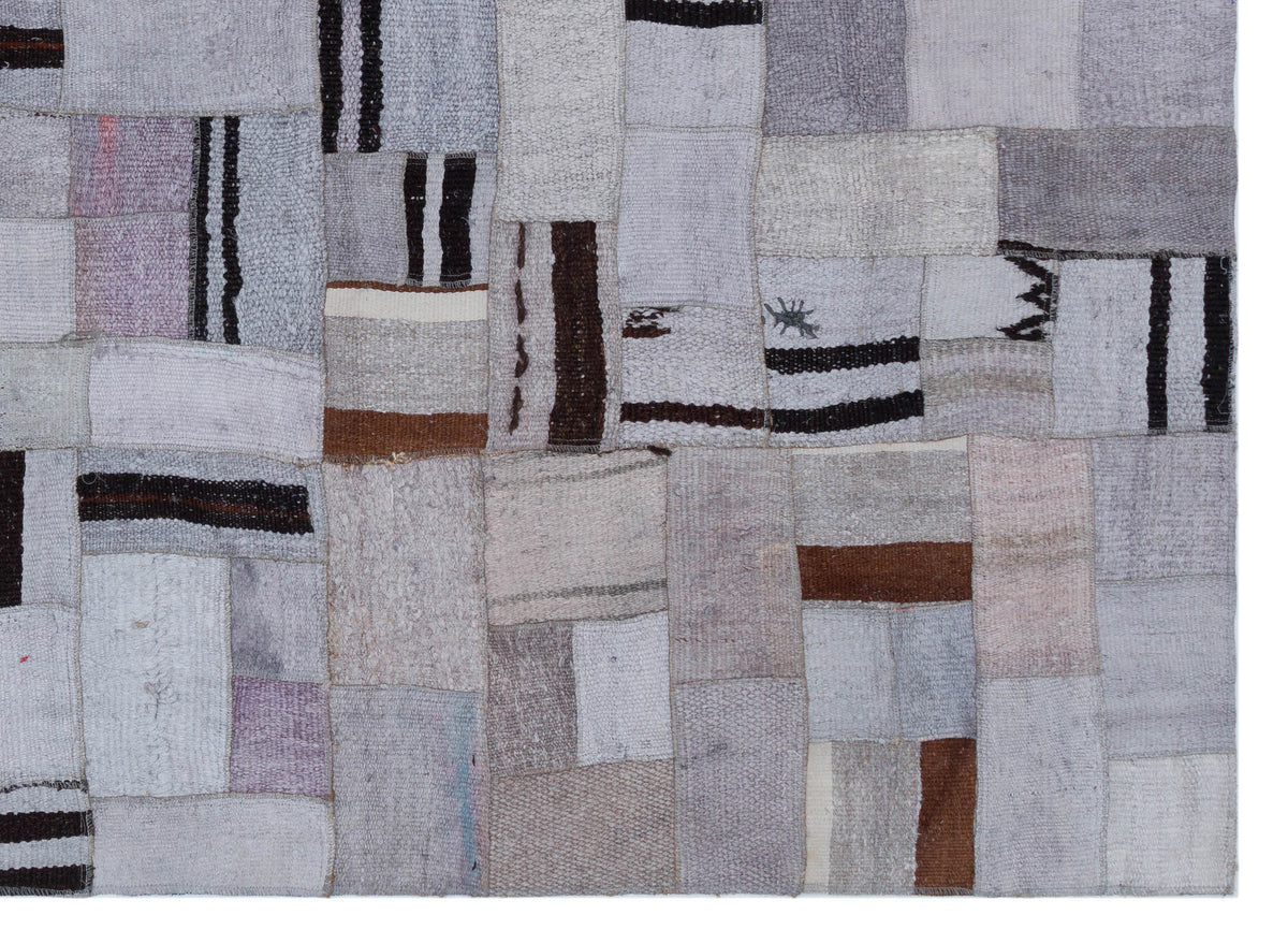 Hemp Over Dyed Kilim Patchwork Unique Rug 5&#39;7&#39;&#39; x 7&#39;8&#39;&#39; ft 170 x 233 cm