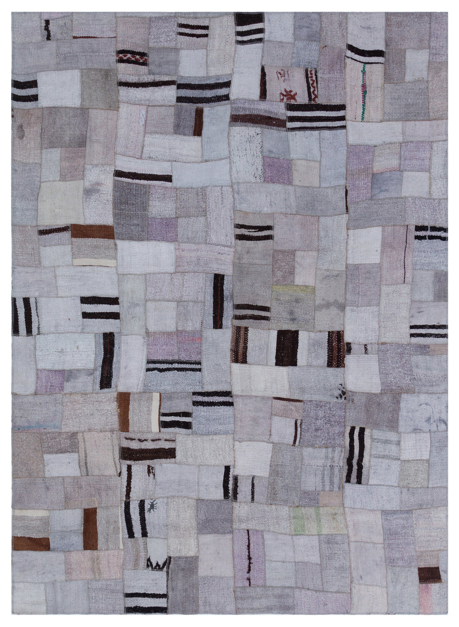 Hemp Over Dyed Kilim Patchwork Unique Rug 5'7'' x 7'8'' ft 170 x 233 cm