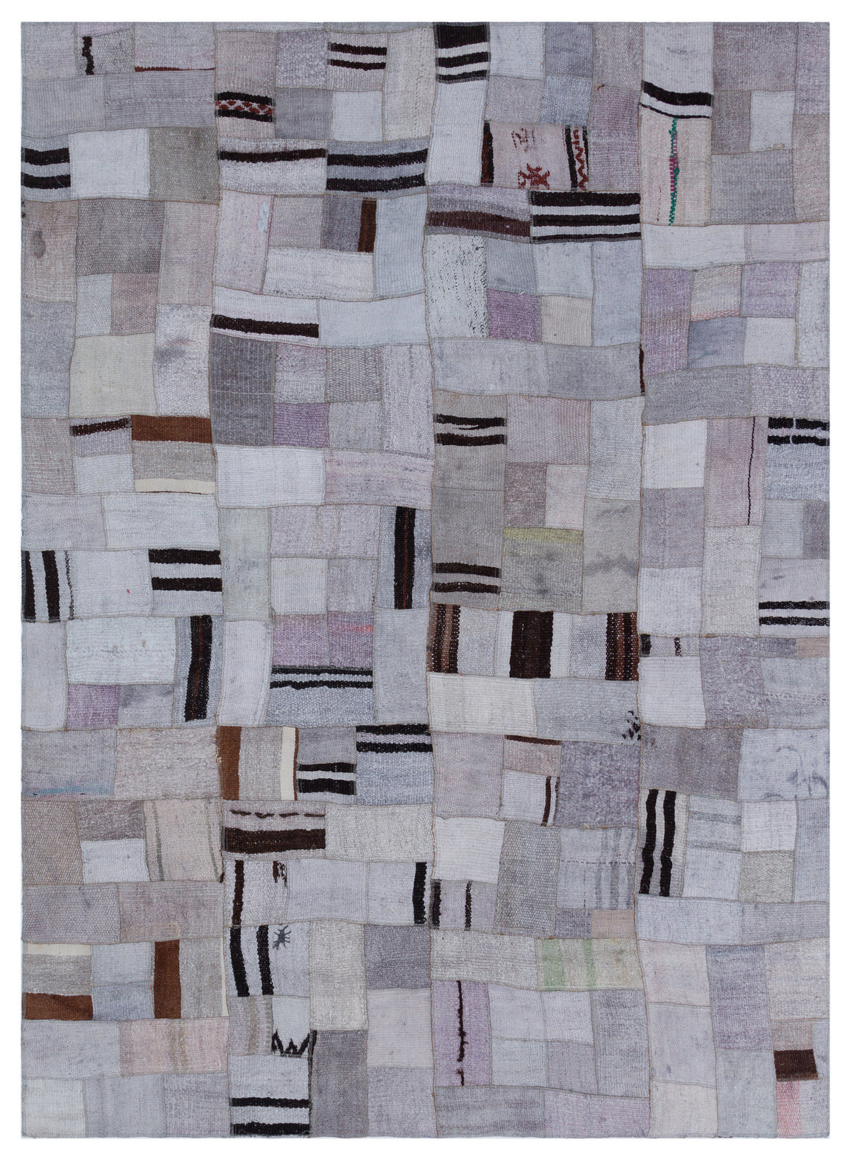 Hemp Over Dyed Kilim Patchwork Unique Rug 5&#39;7&#39;&#39; x 7&#39;8&#39;&#39; ft 170 x 233 cm