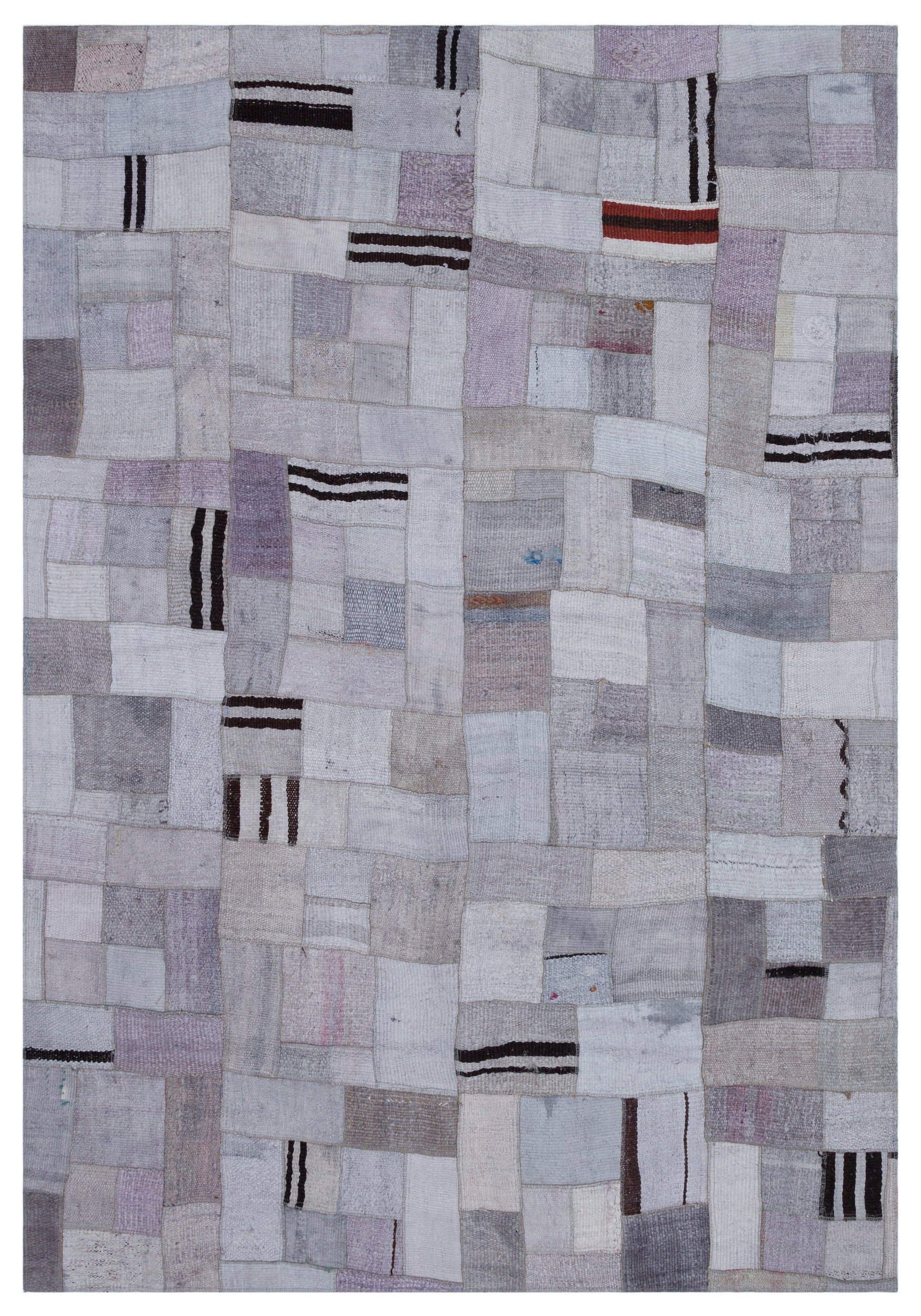 Hemp Over Dyed Kilim Patchwork Unique Rug 5'3'' x 7'7'' ft 160 x 230 cm