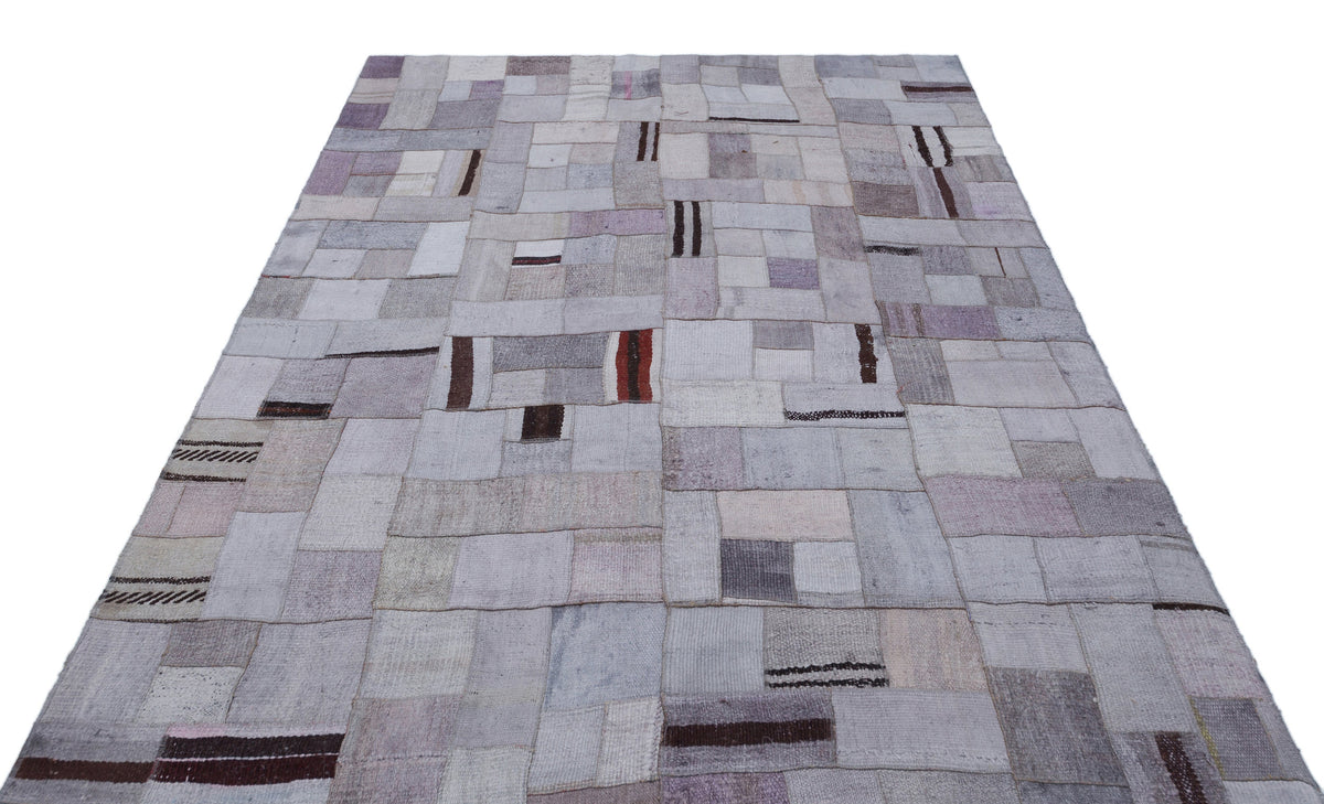 Hemp Over Dyed Kilim Patchwork Unique Rug 5&#39;7&#39;&#39; x 7&#39;10&#39;&#39; ft 170 x 238 cm