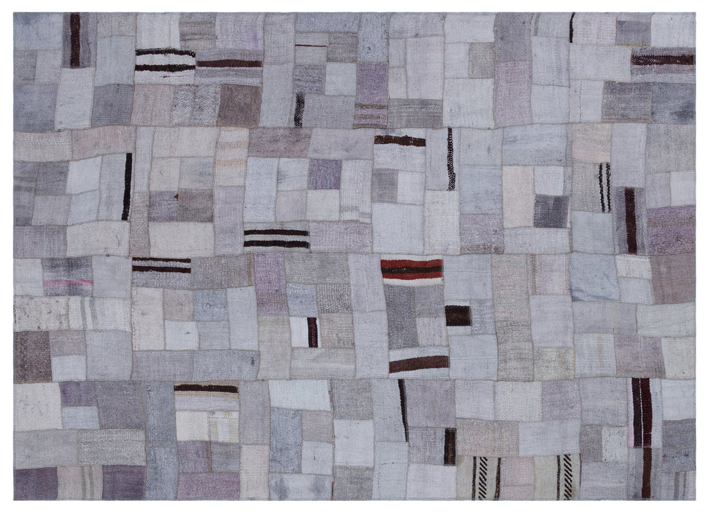 Hemp Over Dyed Kilim Patchwork Unique Rug 5'7'' x 7'10'' ft 170 x 238 cm