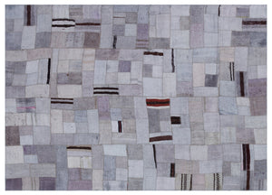 Hemp Over Dyed Kilim Patchwork Unique Rug 5'7'' x 7'10'' ft 170 x 238 cm