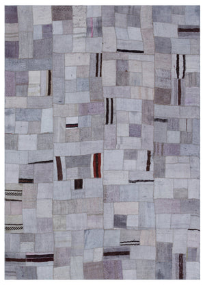 Hemp Over Dyed Kilim Patchwork Unique Rug 5'7'' x 7'10'' ft 170 x 238 cm