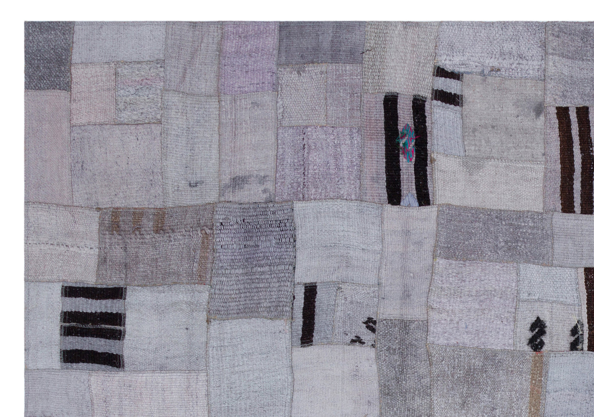 Hemp Over Dyed Kilim Patchwork Unique Rug 5&#39;3&#39;&#39; x 7&#39;7&#39;&#39; ft 160 x 230 cm