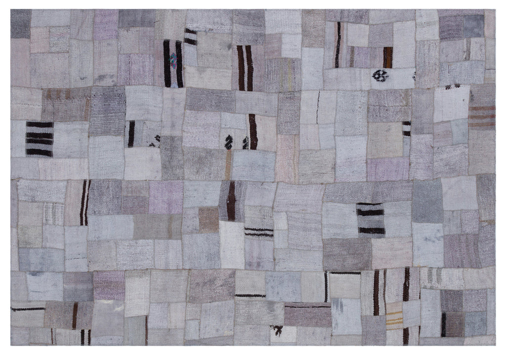Hemp Over Dyed Kilim Patchwork Unique Rug 5'3'' x 7'7'' ft 160 x 230 cm