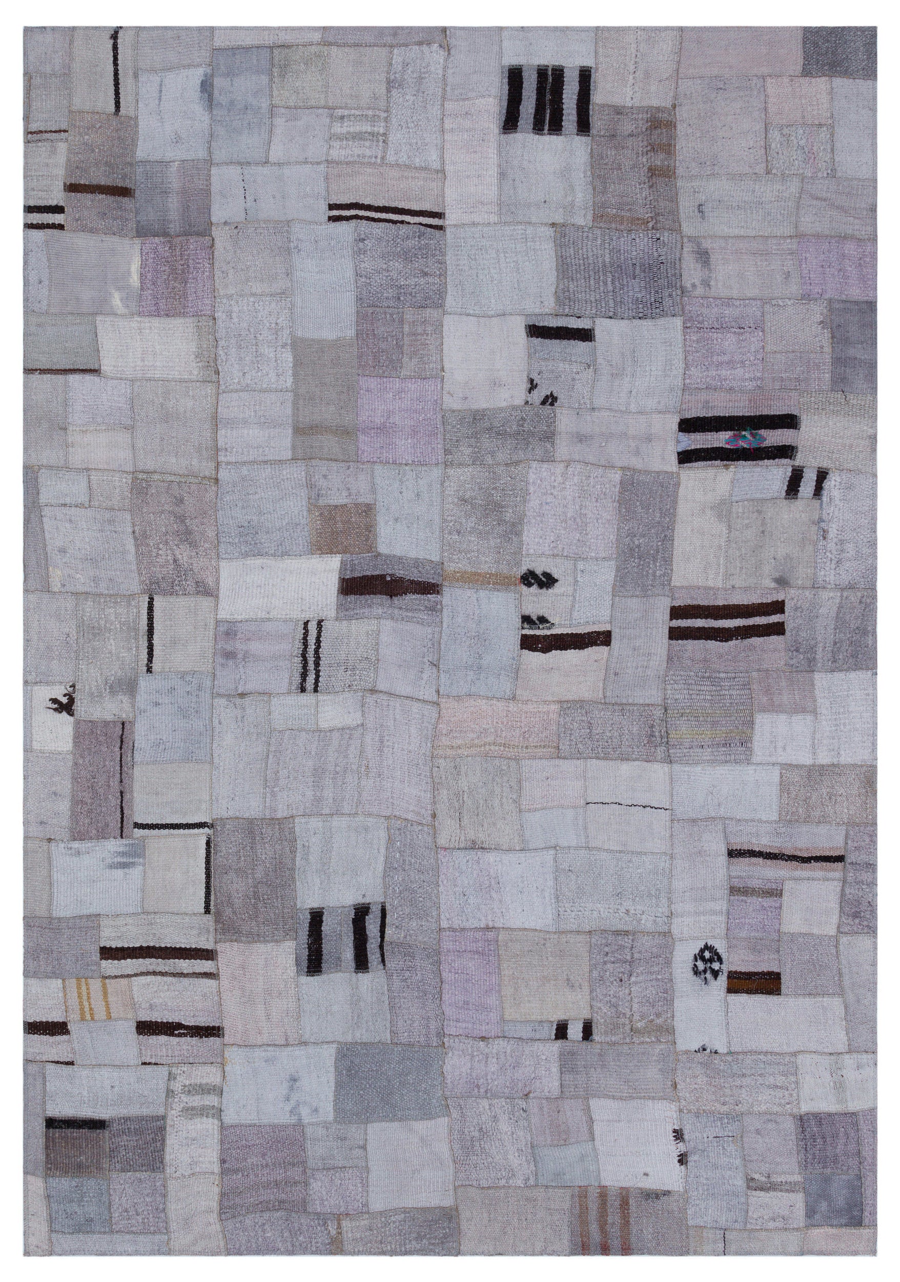 Hemp Over Dyed Kilim Patchwork Unique Rug 5'3'' x 7'7'' ft 160 x 230 cm