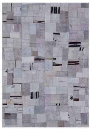 Hemp Over Dyed Kilim Patchwork Unique Rug 5'3'' x 7'7'' ft 160 x 230 cm
