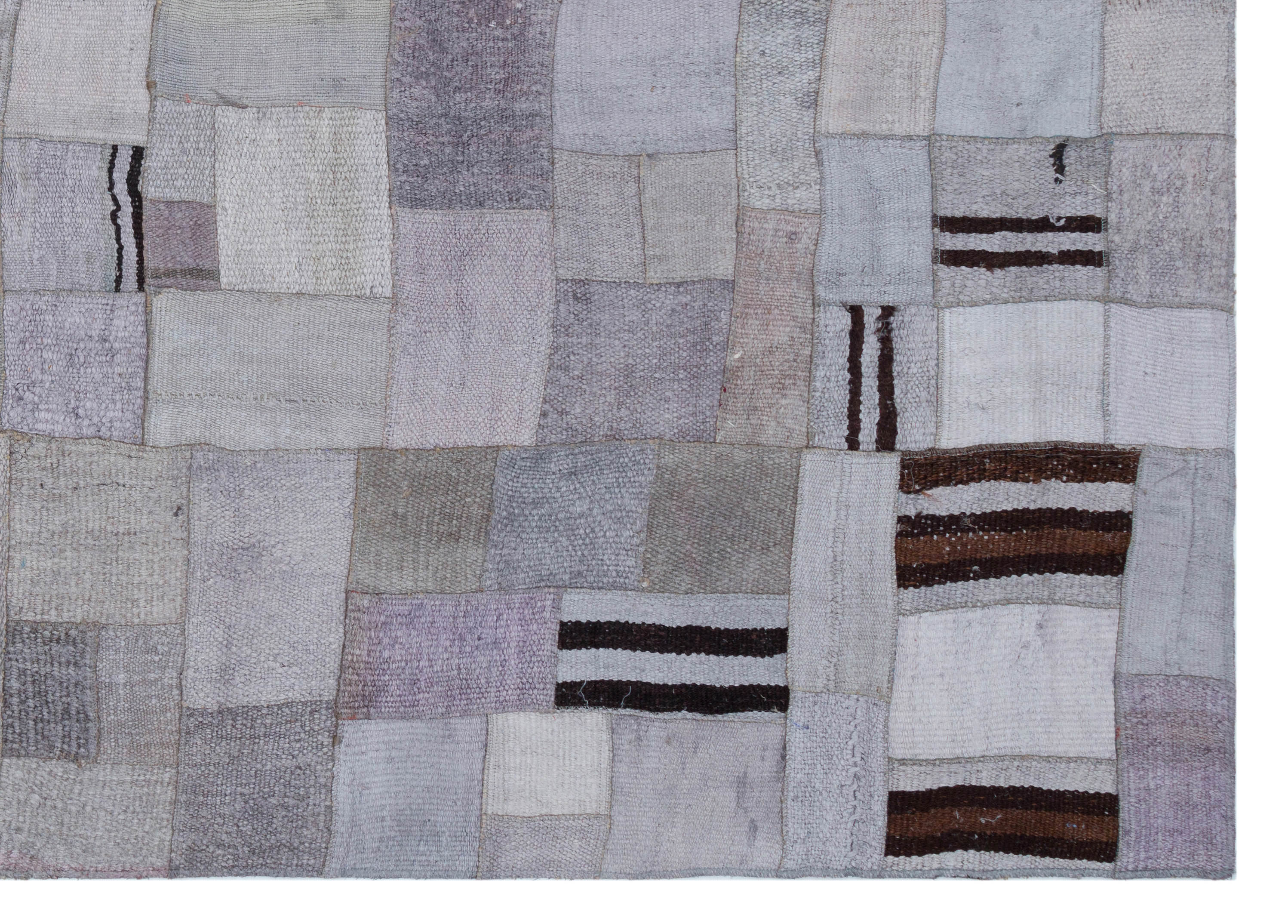 Hemp Over Dyed Kilim Patchwork Unique Rug 5'7'' x 7'10'' ft 170 x 240 cm