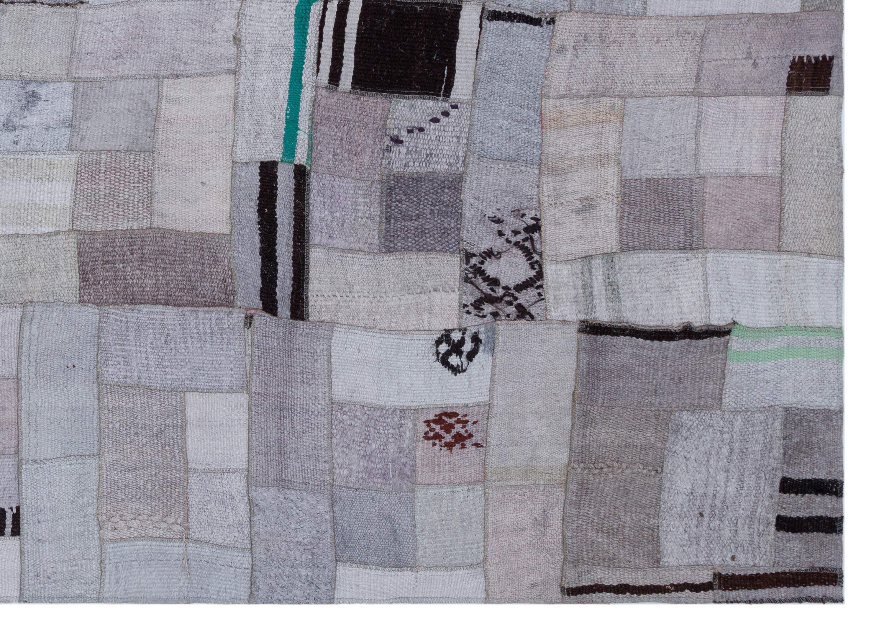 Hemp Over Dyed Kilim Patchwork Unique Rug 5'7'' x 7'9'' ft 170 x 237 cm