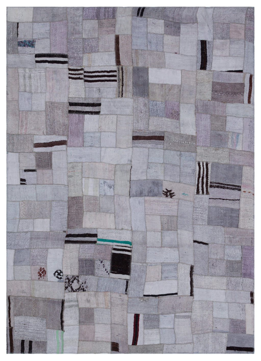 Hemp Over Dyed Kilim Patchwork Unique Rug 5'7'' x 7'9'' ft 170 x 237 cm