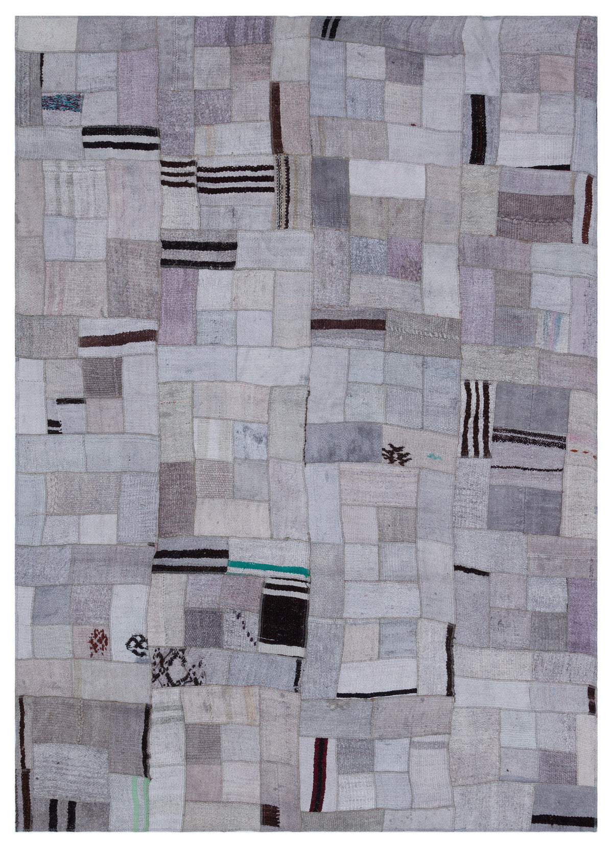 Hemp Over Dyed Kilim Patchwork Unique Rug 5&#39;7&#39;&#39; x 7&#39;9&#39;&#39; ft 170 x 237 cm