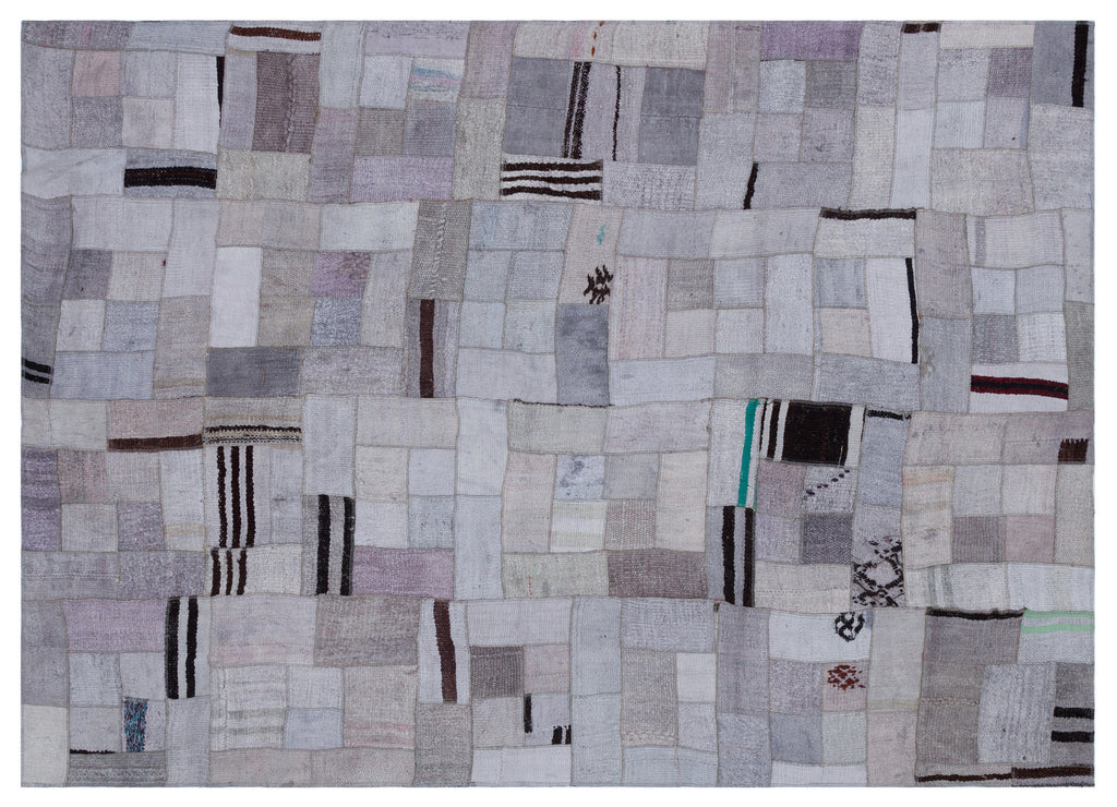 Hemp Over Dyed Kilim Patchwork Unique Rug 5'7'' x 7'9'' ft 170 x 237 cm