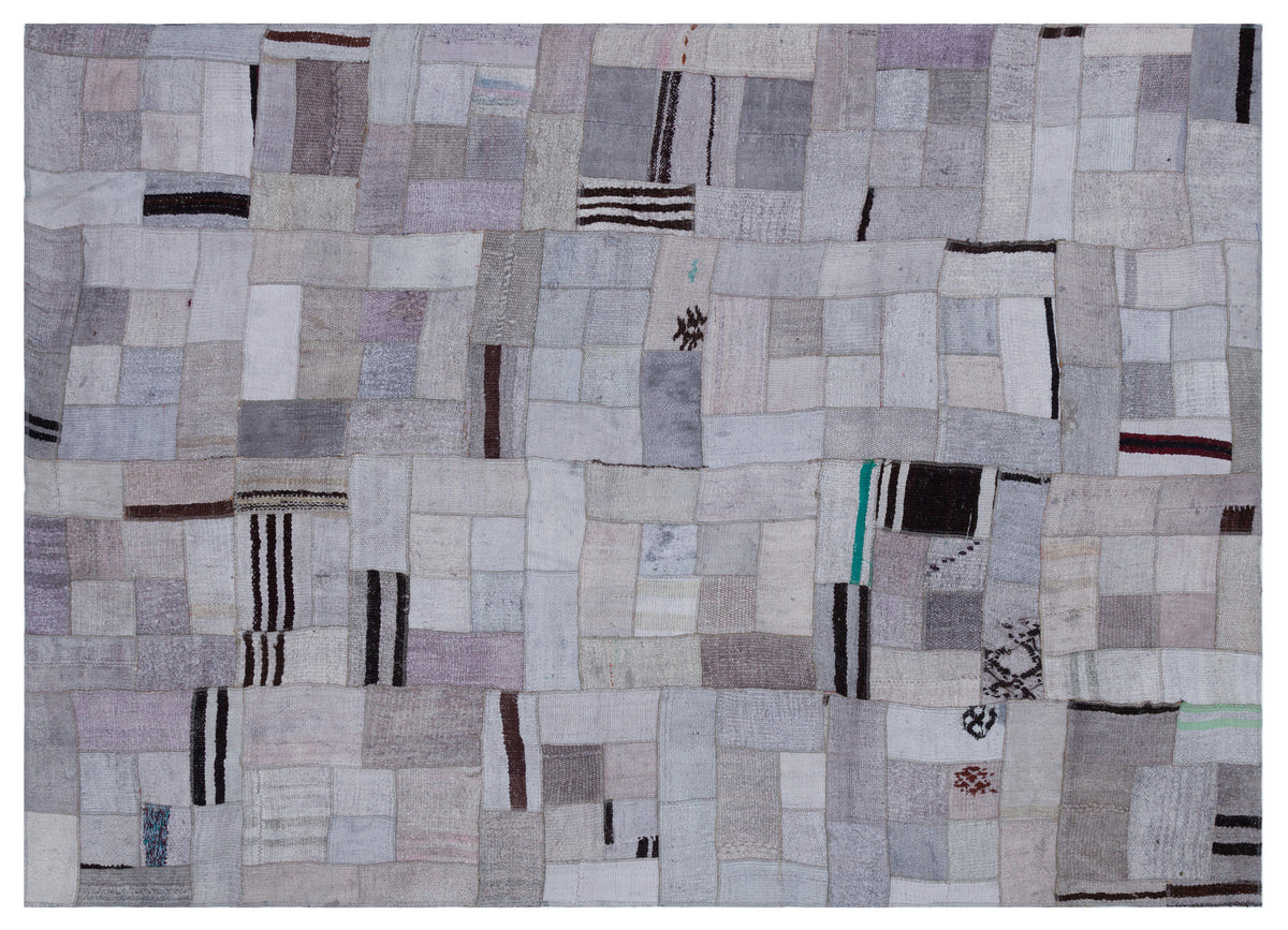 Hemp Over Dyed Kilim Patchwork Unique Rug 5&#39;7&#39;&#39; x 7&#39;9&#39;&#39; ft 170 x 237 cm