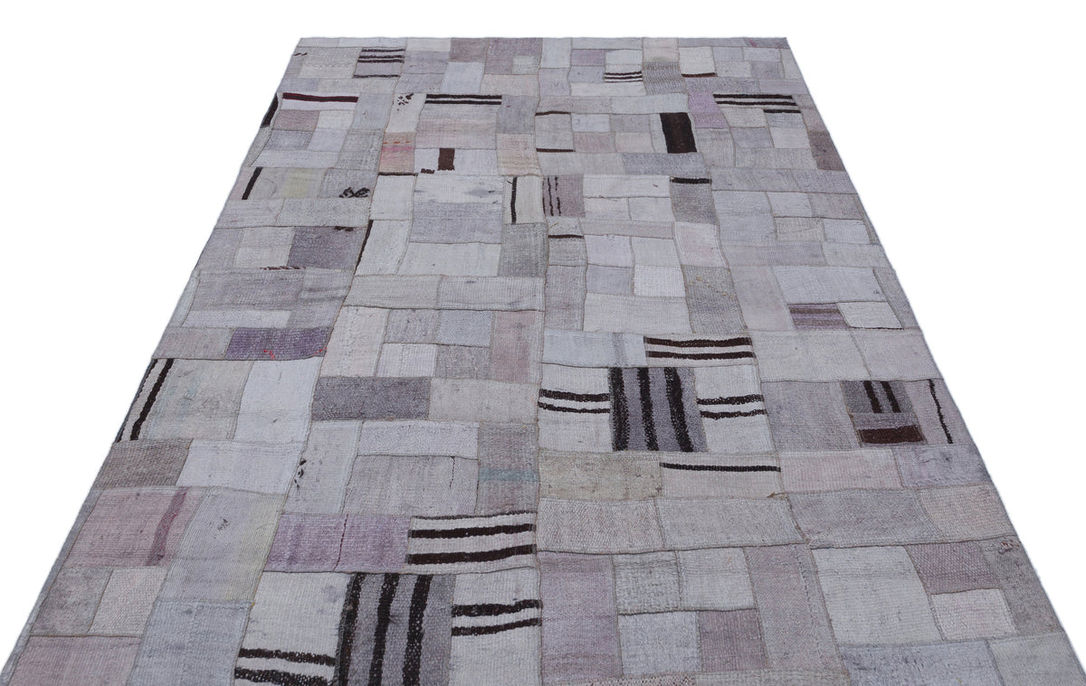 Hemp Over Dyed Kilim Patchwork Unique Rug 5&#39;3&#39;&#39; x 7&#39;7&#39;&#39; ft 160 x 230 cm