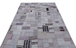 Hemp Over Dyed Kilim Patchwork Unique Rug 5'3'' x 7'7'' ft 160 x 230 cm