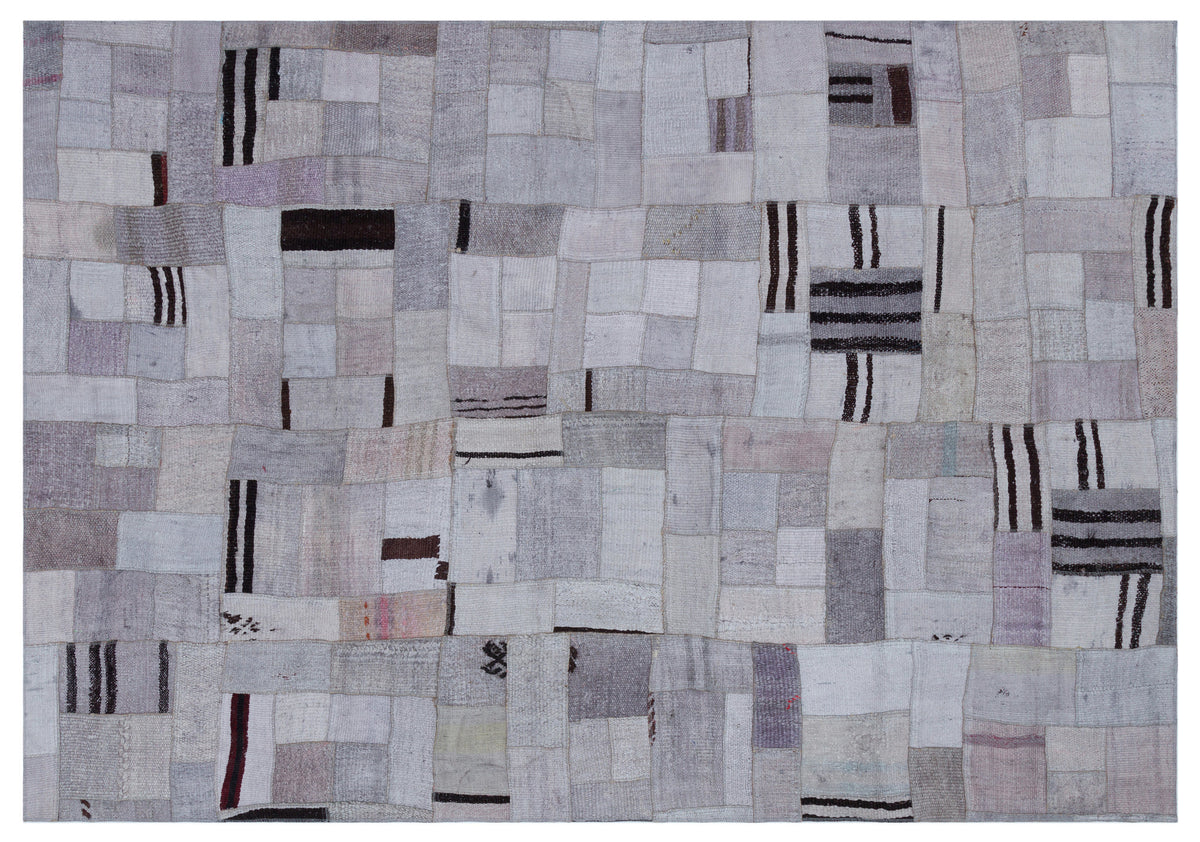 Hemp Over Dyed Kilim Patchwork Unique Rug 5&#39;3&#39;&#39; x 7&#39;7&#39;&#39; ft 160 x 230 cm