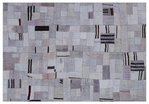 Hemp Over Dyed Kilim Patchwork Unique Rug 5'3'' x 7'7'' ft 160 x 230 cm