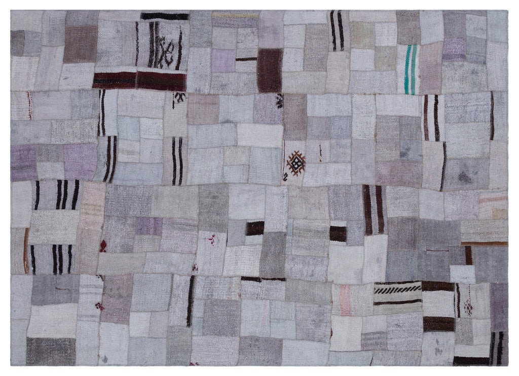 Hemp Over Dyed Kilim Patchwork Unique Rug 5'7'' x 7'9'' ft 170 x 237 cm