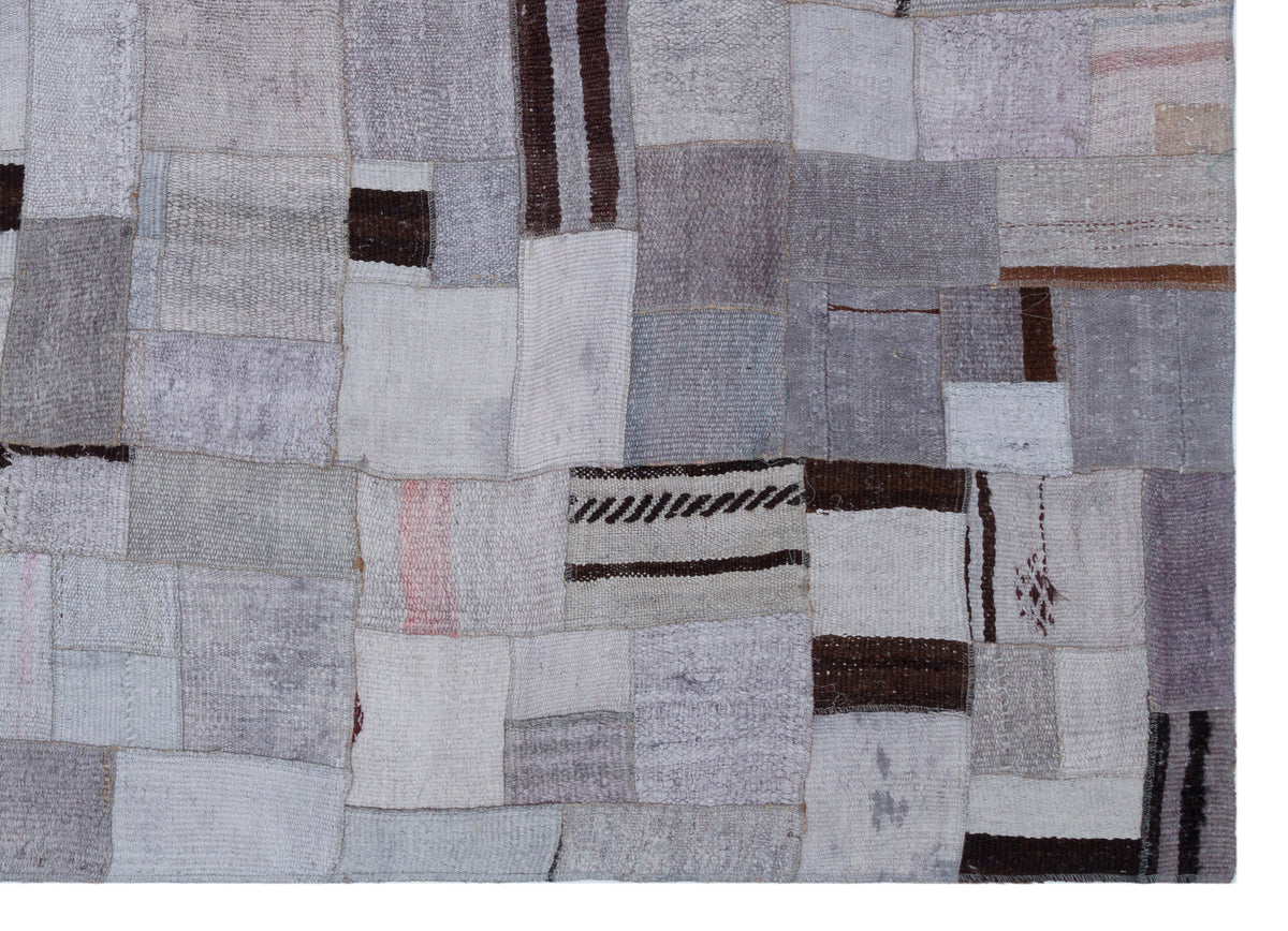 Hemp Over Dyed Kilim Patchwork Unique Rug 5&#39;7&#39;&#39; x 7&#39;9&#39;&#39; ft 170 x 237 cm