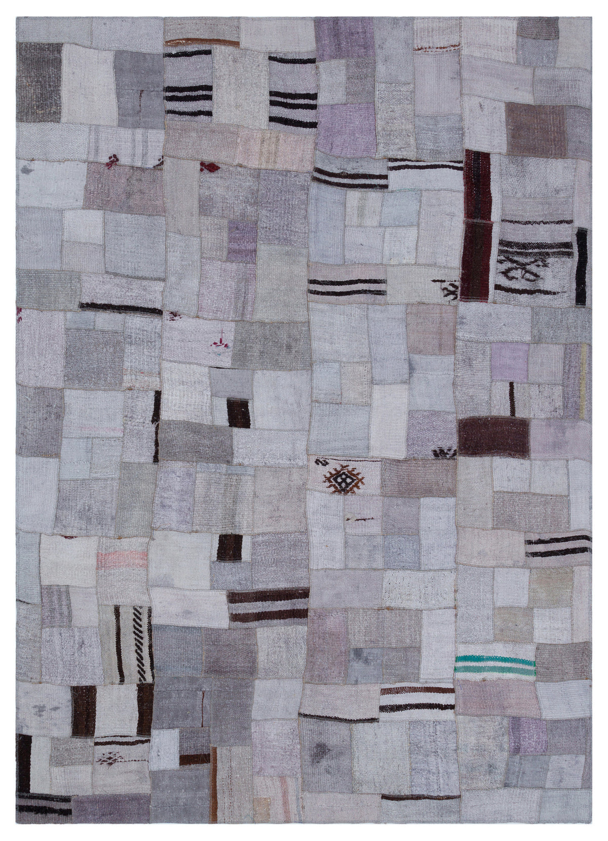 Hemp Over Dyed Kilim Patchwork Unique Rug 5&#39;7&#39;&#39; x 7&#39;9&#39;&#39; ft 170 x 237 cm