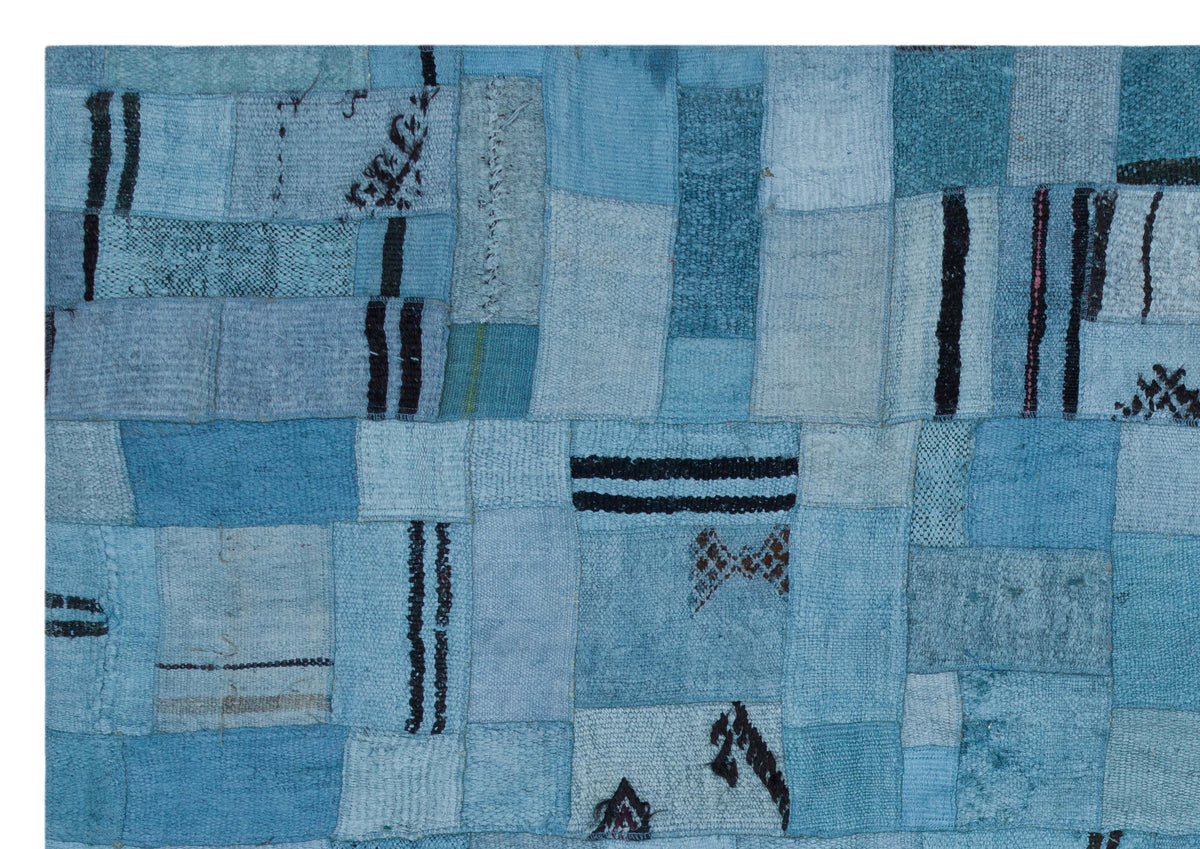 Hemp Over Dyed Kilim Patchwork Unique Rug 5&#39;3&#39;&#39; x 7&#39;5&#39;&#39; ft 161 x 227 cm