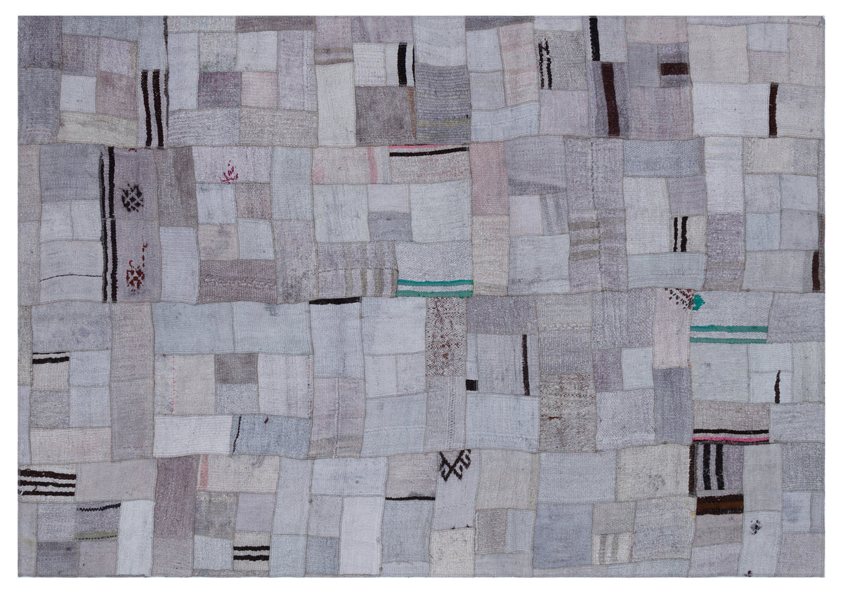 Hemp Over Dyed Kilim Patchwork Unique Rug 5&#39;3&#39;&#39; x 7&#39;7&#39;&#39; ft 160 x 230 cm