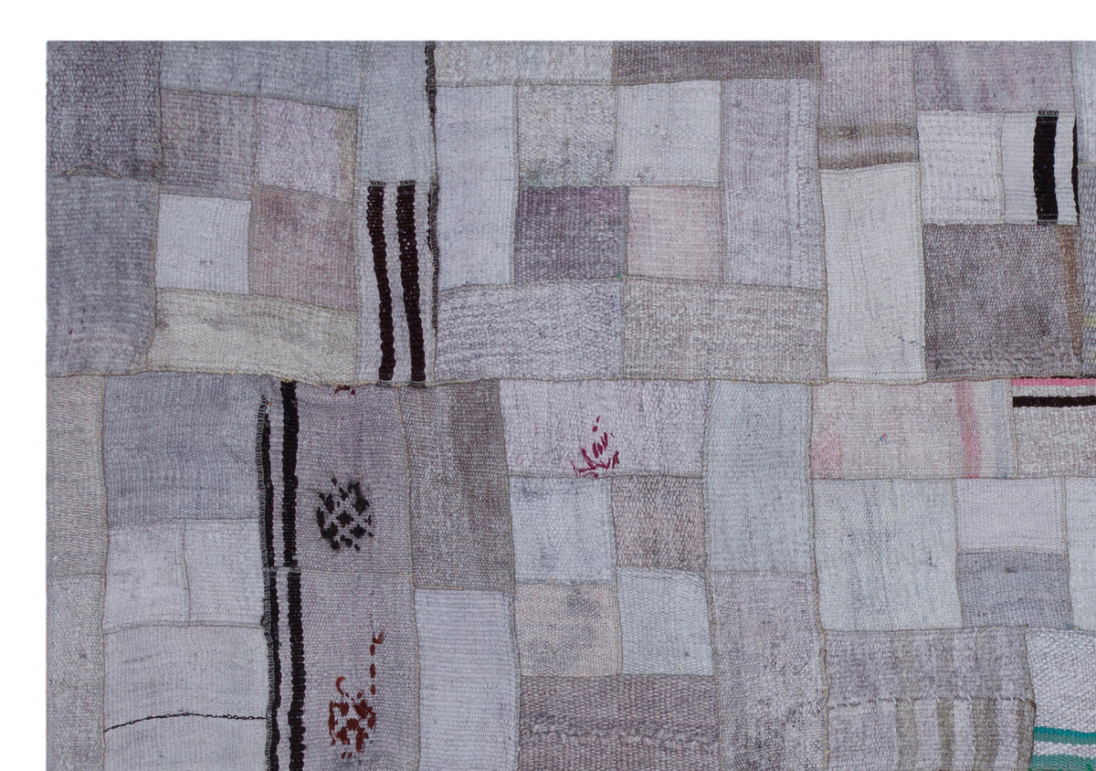 Hemp Over Dyed Kilim Patchwork Unique Rug 5&#39;3&#39;&#39; x 7&#39;7&#39;&#39; ft 160 x 230 cm