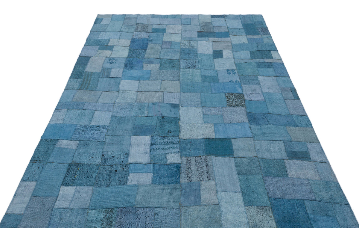 Hemp Over Dyed Kilim Patchwork Unique Rug 5&#39;3&#39;&#39; x 7&#39;3&#39;&#39; ft 161 x 220 cm