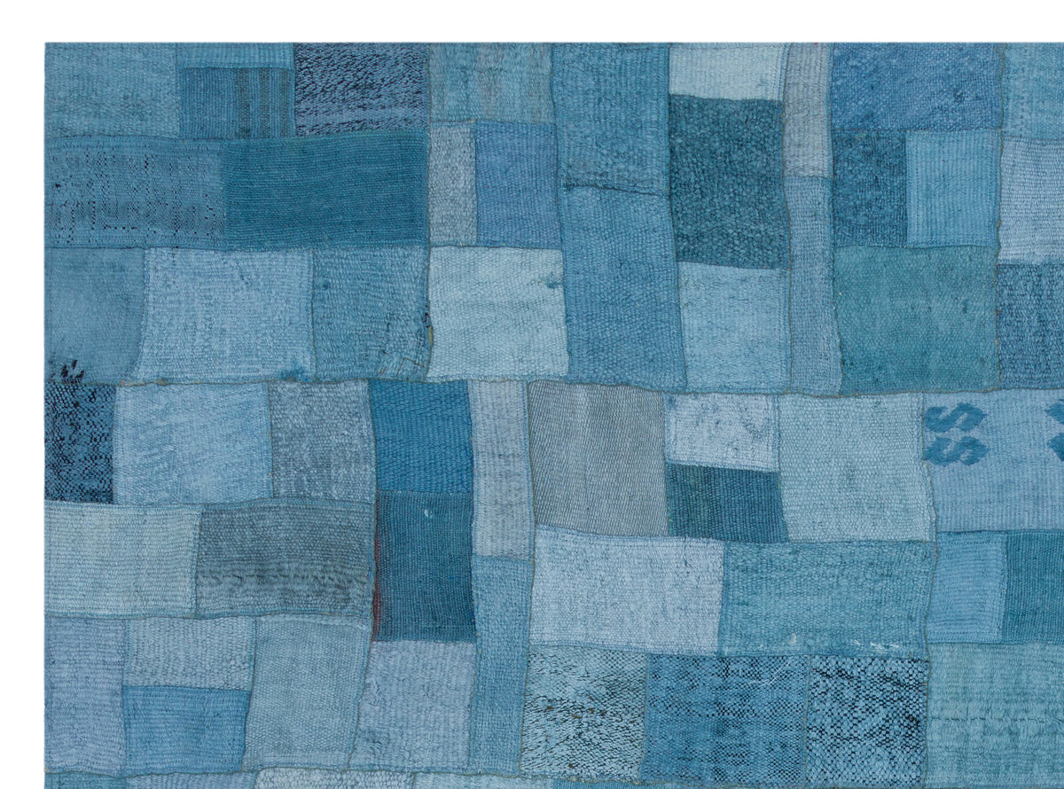 Hemp Over Dyed Kilim Patchwork Unique Rug 5&#39;3&#39;&#39; x 7&#39;3&#39;&#39; ft 161 x 220 cm