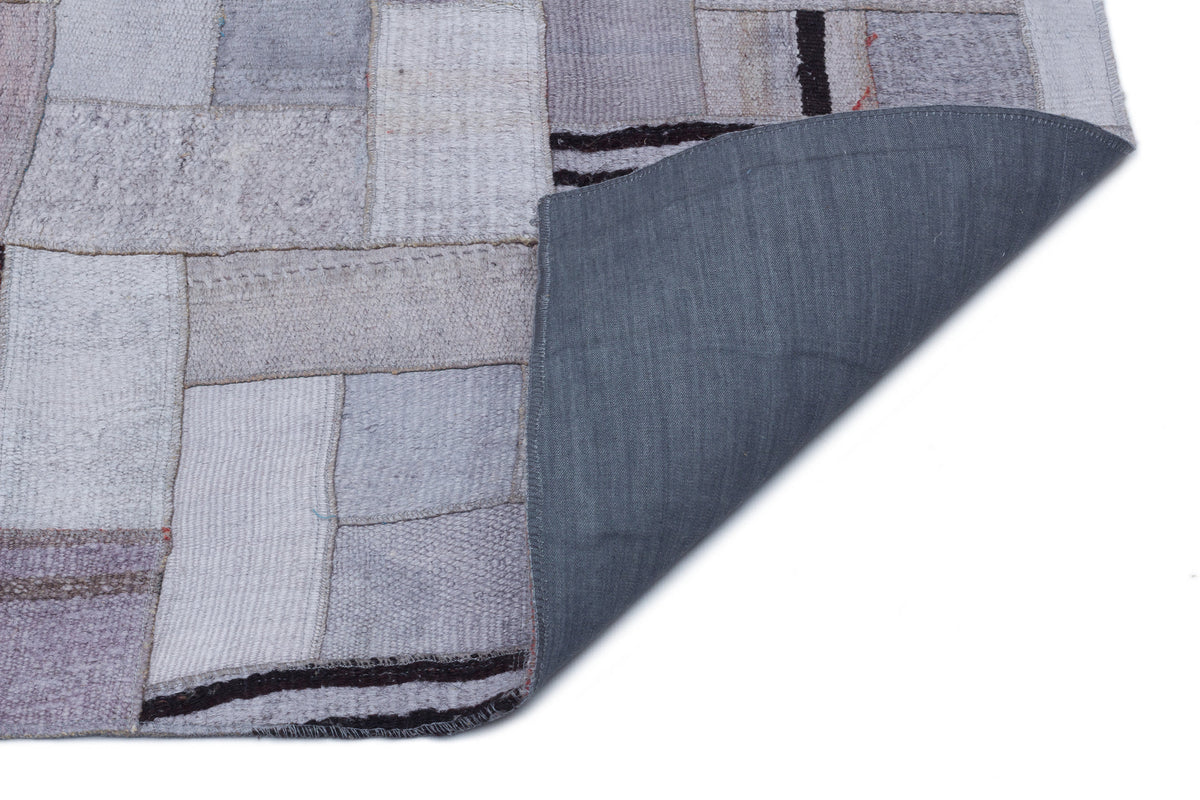 Hemp Over Dyed Kilim Patchwork Unique Rug 5&#39;3&#39;&#39; x 7&#39;7&#39;&#39; ft 161 x 230 cm