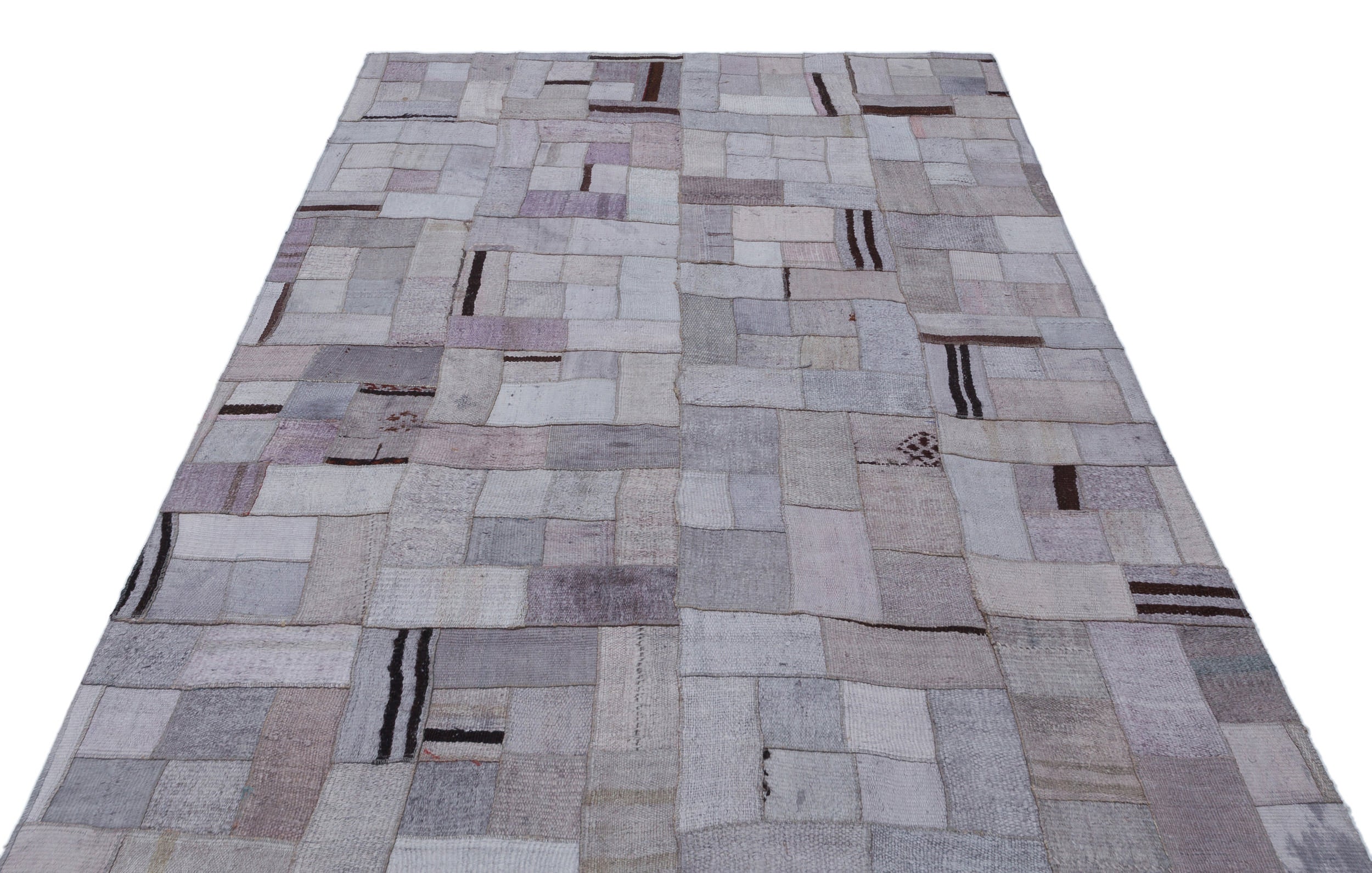 Hemp Over Dyed Kilim Patchwork Unique Rug 5'3'' x 7'7'' ft 161 x 230 cm