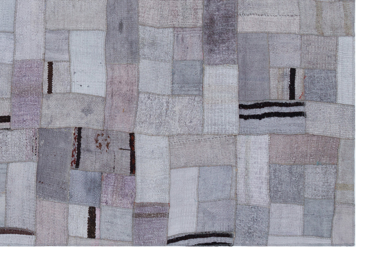 Hemp Over Dyed Kilim Patchwork Unique Rug 5&#39;3&#39;&#39; x 7&#39;7&#39;&#39; ft 161 x 230 cm