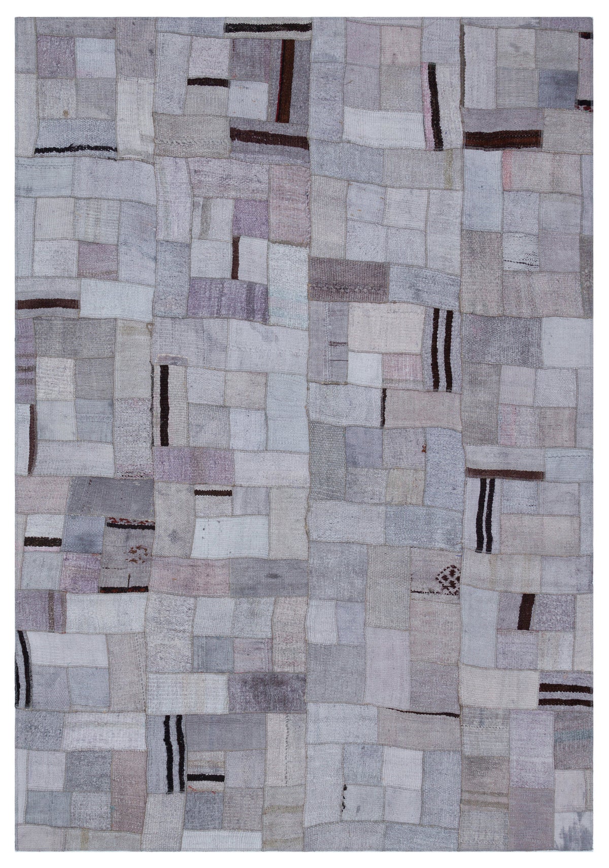 Hemp Over Dyed Kilim Patchwork Unique Rug 5&#39;3&#39;&#39; x 7&#39;7&#39;&#39; ft 161 x 230 cm