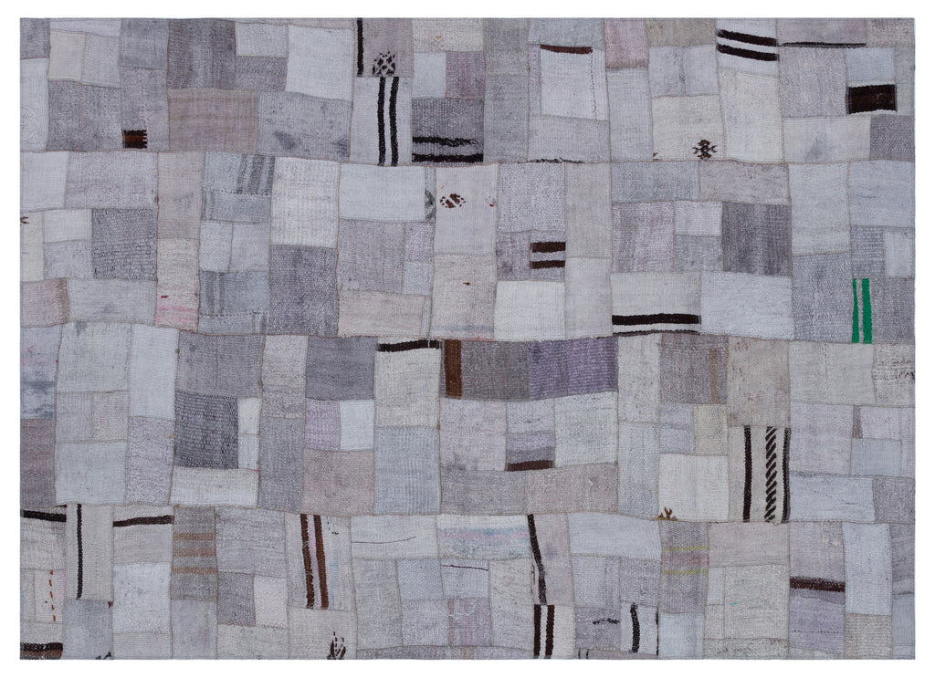 Hemp Over Dyed Kilim Patchwork Unique Rug 5'3'' x 7'4'' ft 160 x 223 cm