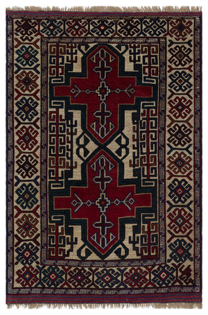 Natural Anatolium Turkish Vintage Rug 4'2'' x 6'6'' ft 127 x 197 cm