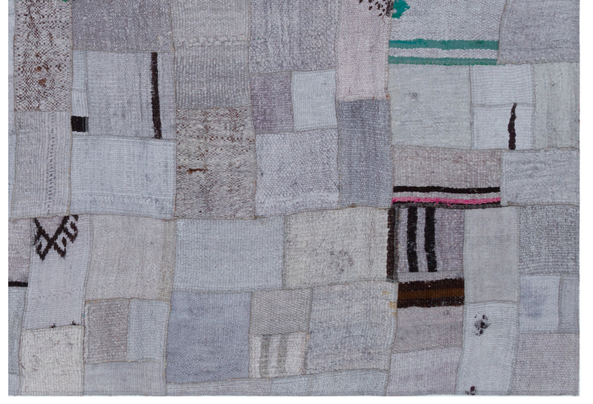 Natural Vintage Hemp Patchwork Rug 5&#39;3&#39;&#39; x 7&#39;7&#39;&#39; ft 160 x 230 cm