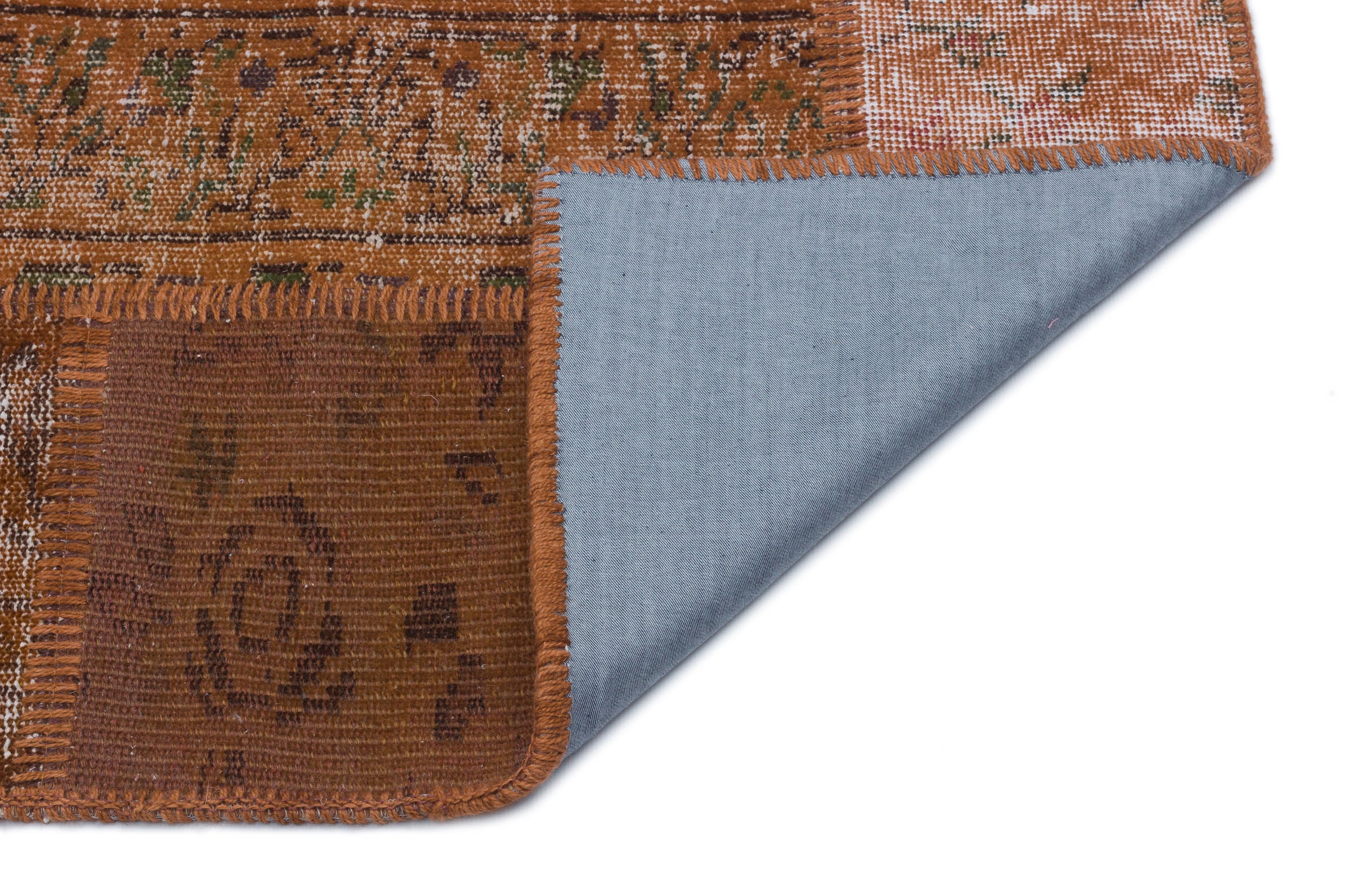 Brown Over Dyed Patchwork Unique Rug 3'11'' x 5'9'' ft 120 x 175 cm