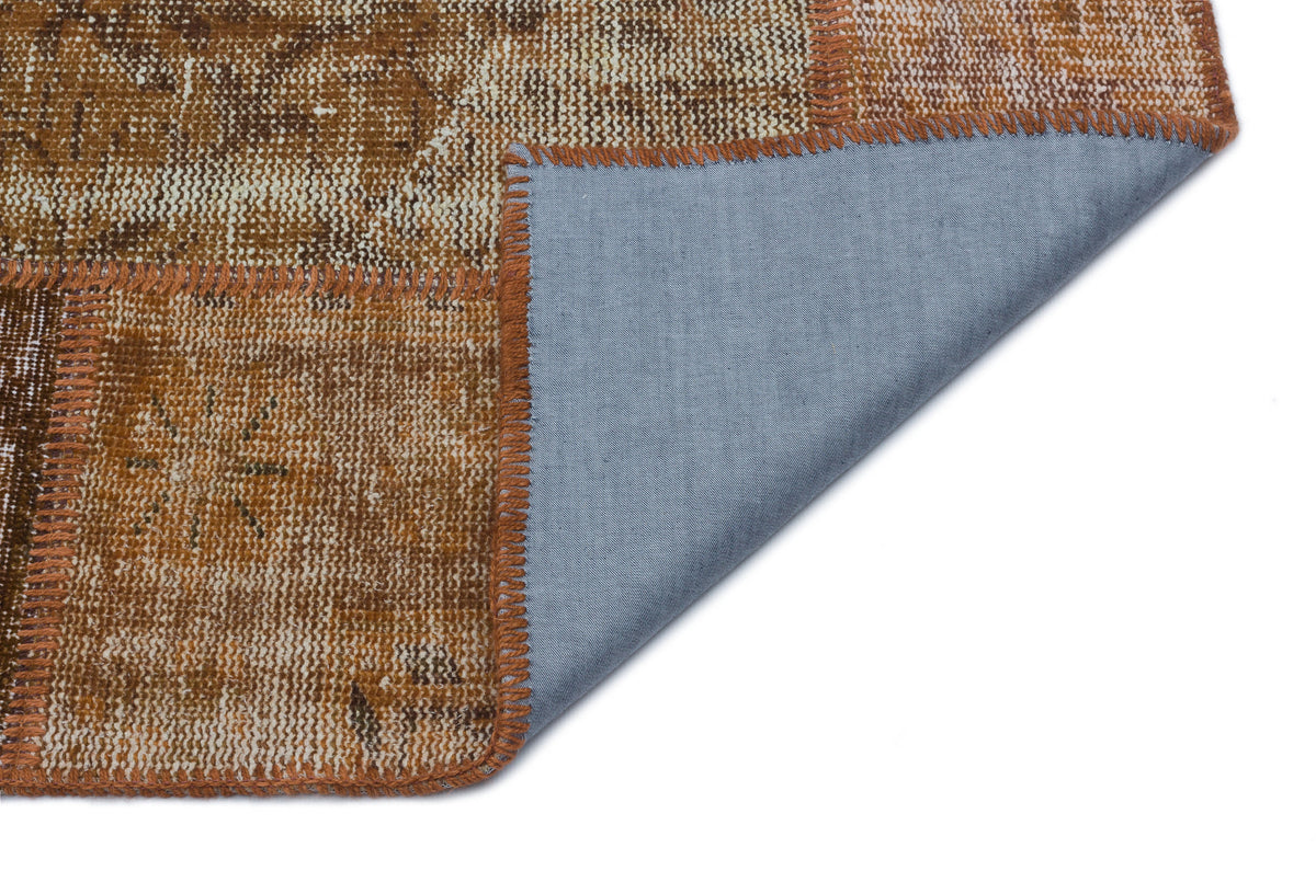 Brown Over Dyed Patchwork Unique Rug 3&#39;11&#39;&#39; x 5&#39;11&#39;&#39; ft 120 x 180 cm