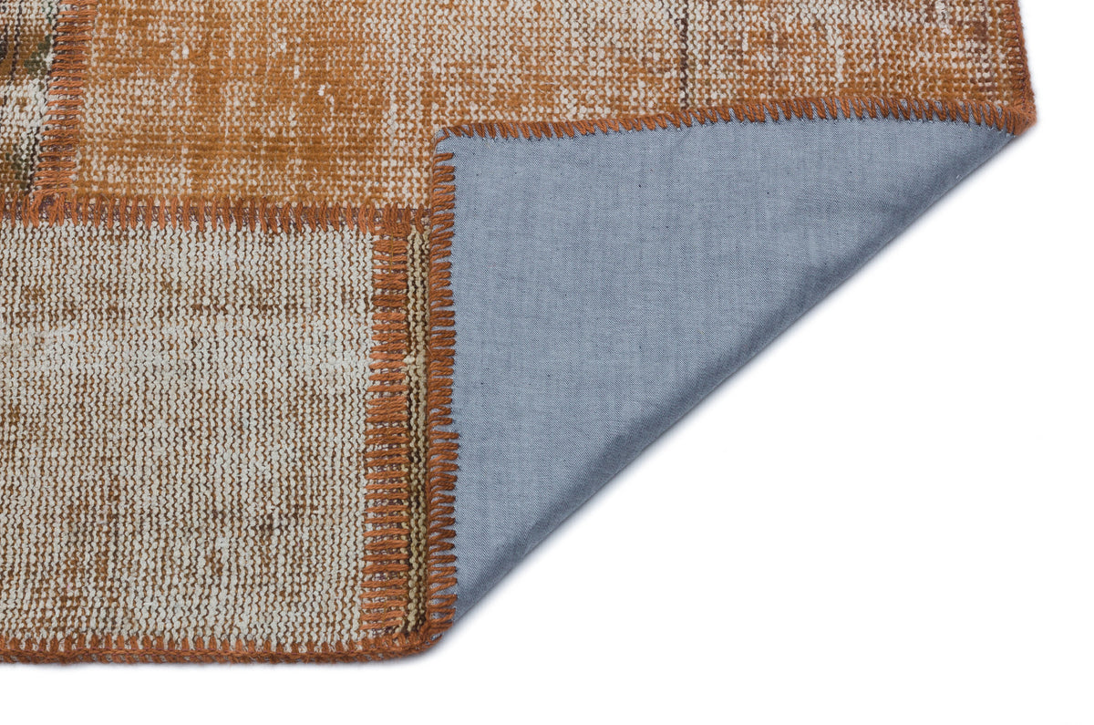 Brown Over Dyed Patchwork Unique Rug 3&#39;11&#39;&#39; x 5&#39;11&#39;&#39; ft 120 x 180 cm