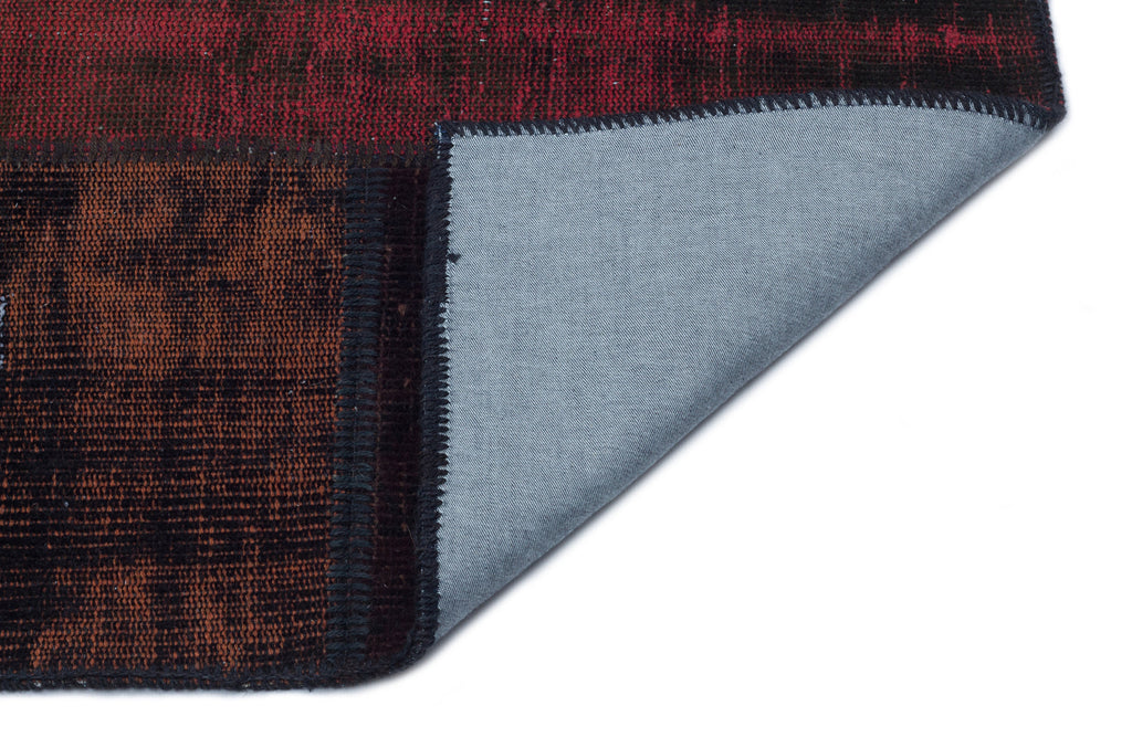 Black Over Dyed Patchwork Unique Rug 5'3'' x 7'7'' ft 160 x 230 cm