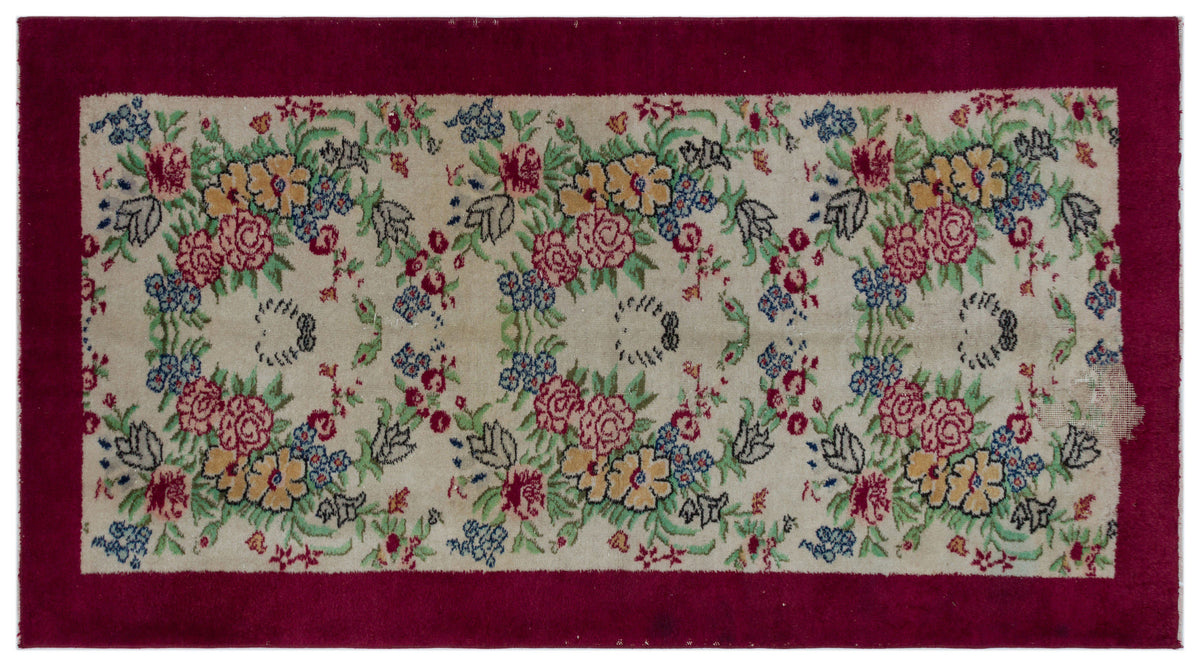 Naturel Over Dyed Vintage Rug 3&#39;12&#39;&#39; x 6&#39;11&#39;&#39; ft 121 x 210 cm