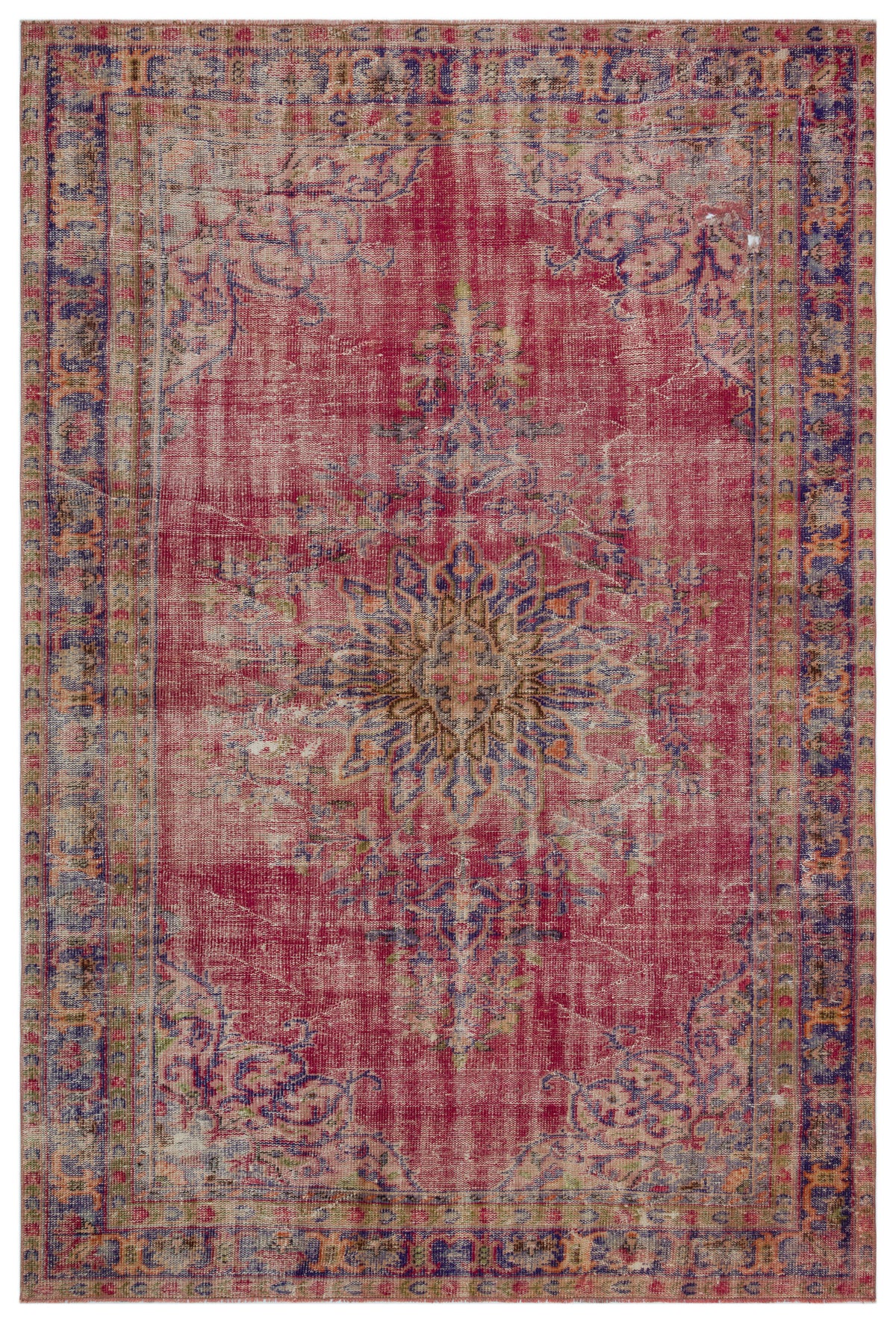 Naturel Over Dyed Vintage Rug 6&#39;5&#39;&#39; x 9&#39;10&#39;&#39; ft 196 x 300 cm