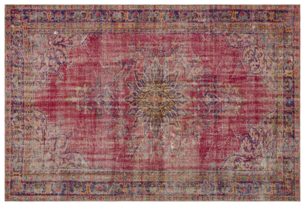 Naturel Over Dyed Vintage Rug 6&#39;5&#39;&#39; x 9&#39;10&#39;&#39; ft 196 x 300 cm