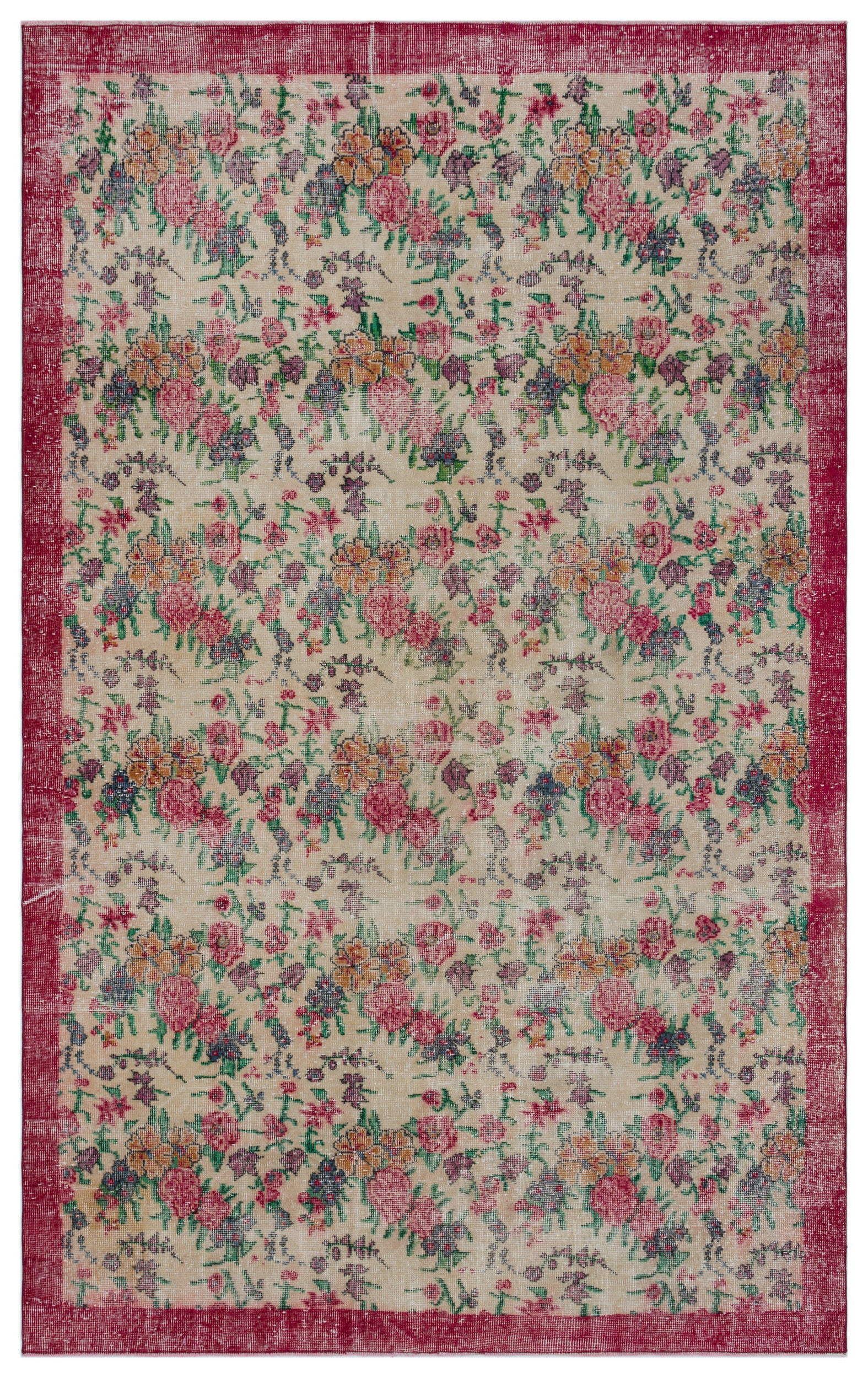 Naturel Over Dyed Vintage Rug 5'12'' x 9'7'' ft 182 x 291 cm