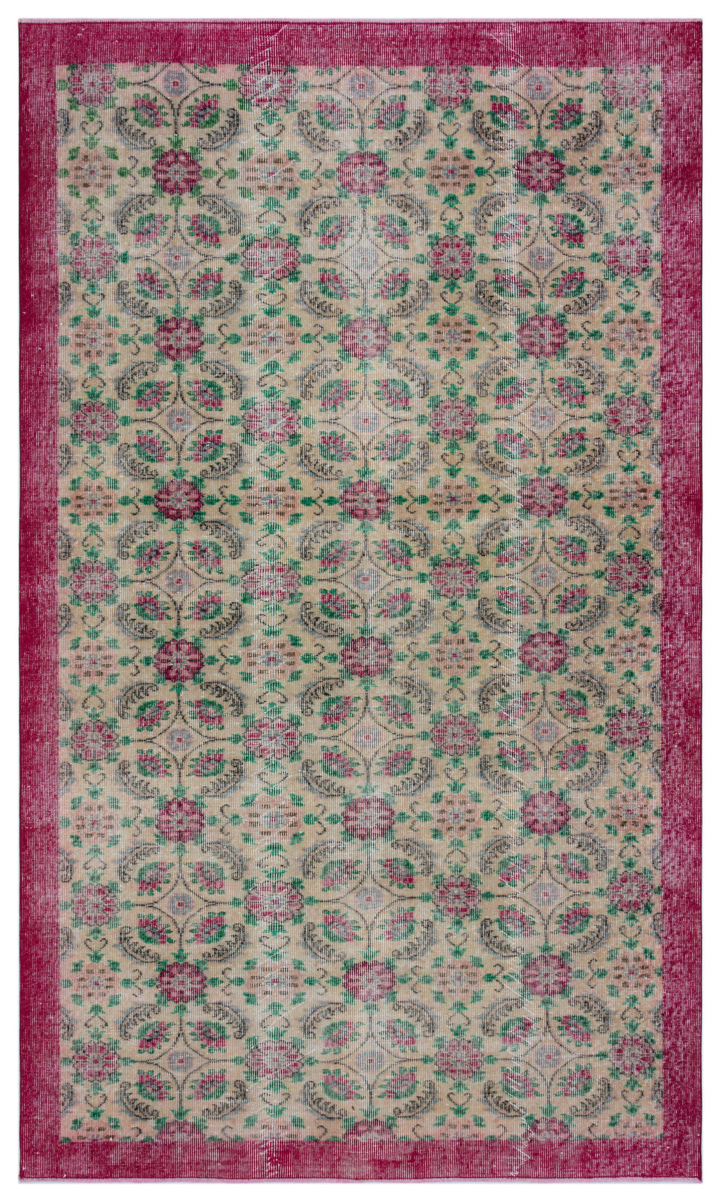 Naturel Over Dyed Vintage Rug 5'7'' x 9'5'' ft 171 x 287 cm
