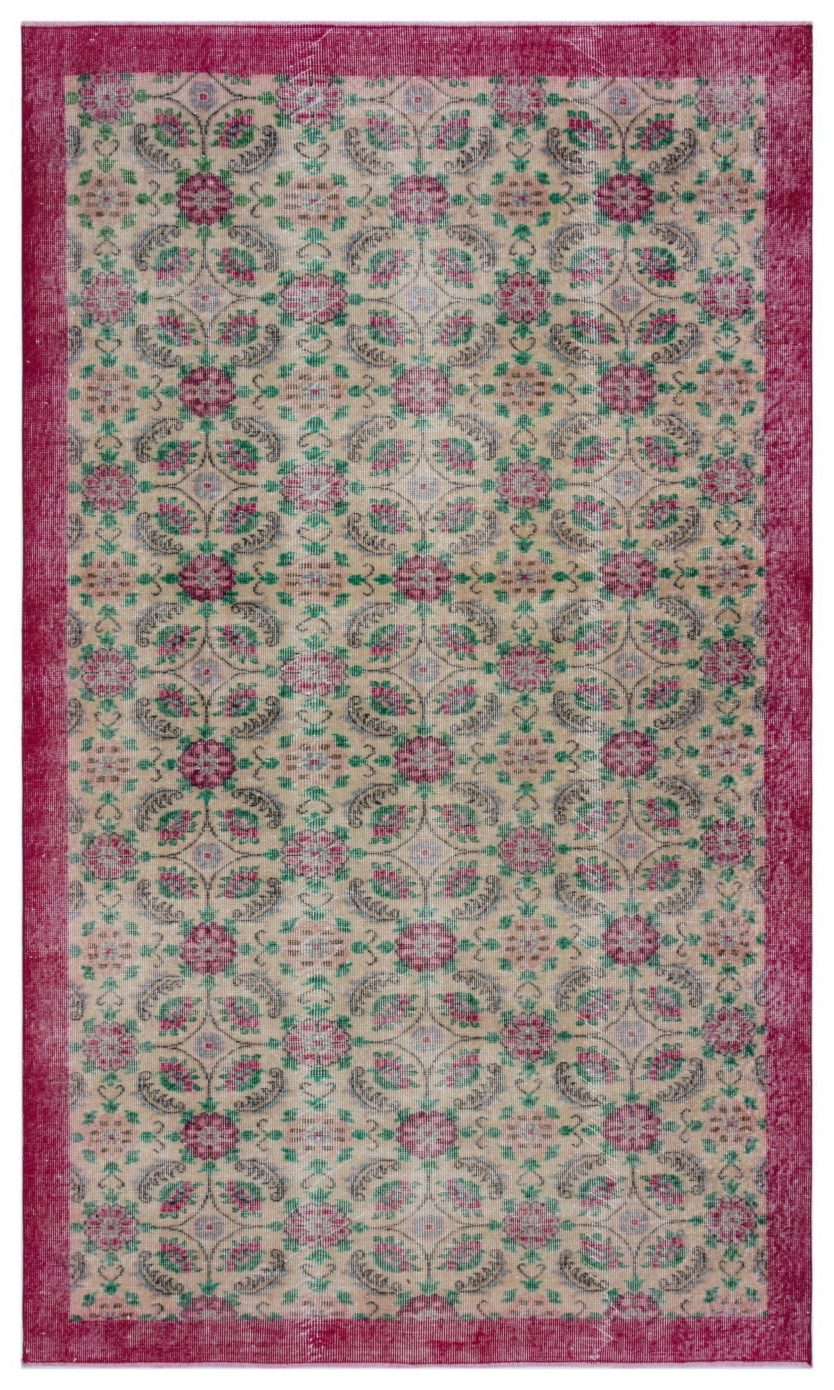 Naturel Over Dyed Vintage Rug 5&#39;7&#39;&#39; x 9&#39;5&#39;&#39; ft 171 x 287 cm
