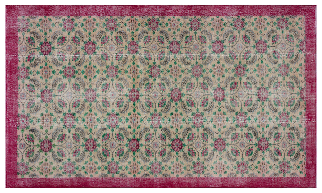 Naturel Over Dyed Vintage Rug 5'7'' x 9'5'' ft 171 x 287 cm